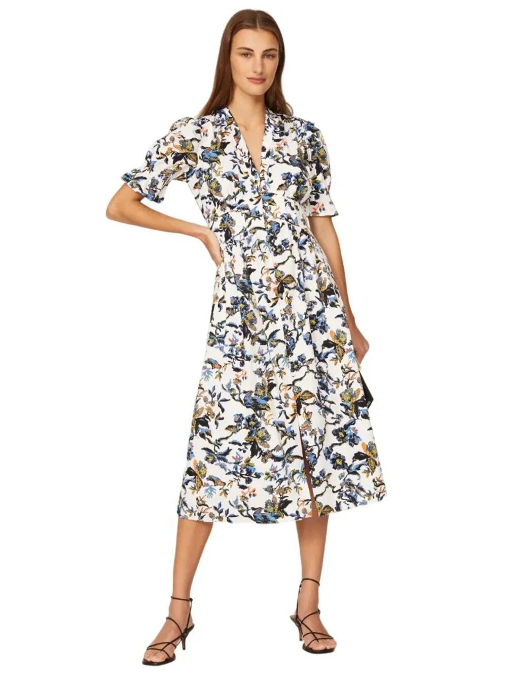 Diane von Furstenberg Floral Erica Dress in Fauna Toile Womens Aline fit and - Picture 13 of 16
